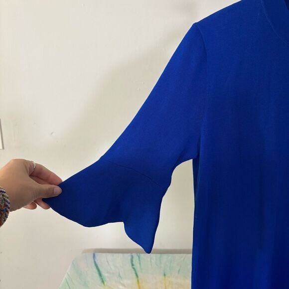 COS women’s size small Elegant Blue Women's Dress flare sleeve midi - Picture 4 of 7